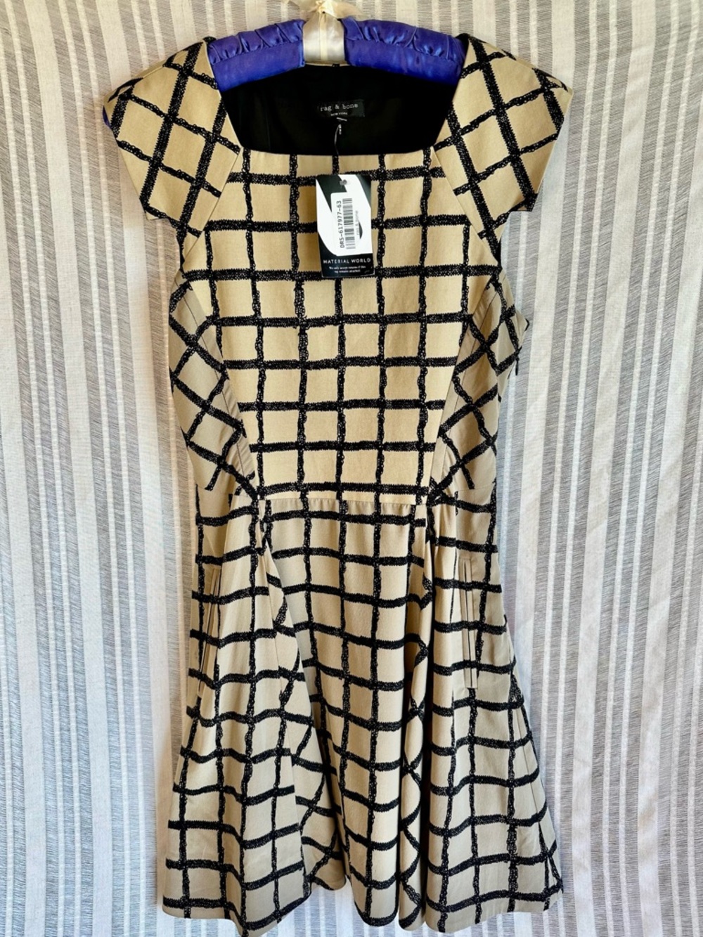 rag & bone structured grid print mini dress NWT